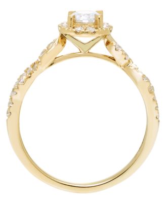 Diamond Halo Ring (1/2 ct. t.w.) in 14k Yellow Gold