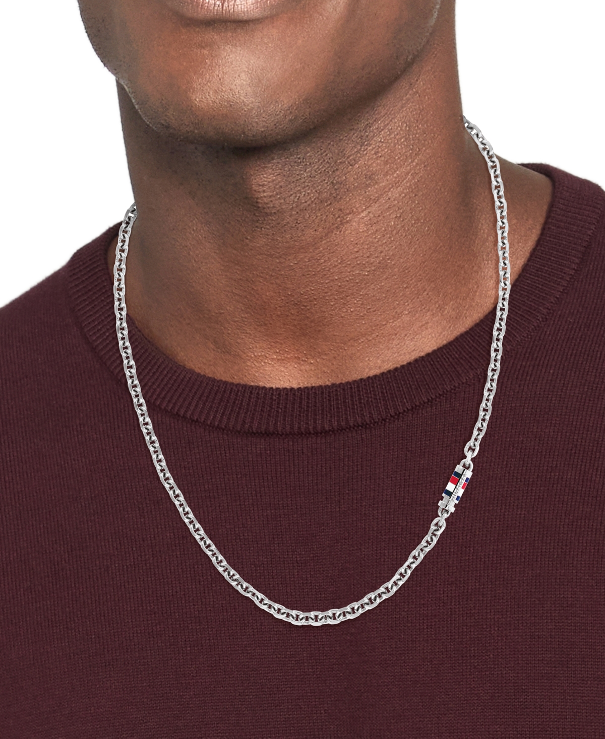 Tommy Hilfiger Men's Silver-tone Stainless Steel Necklace