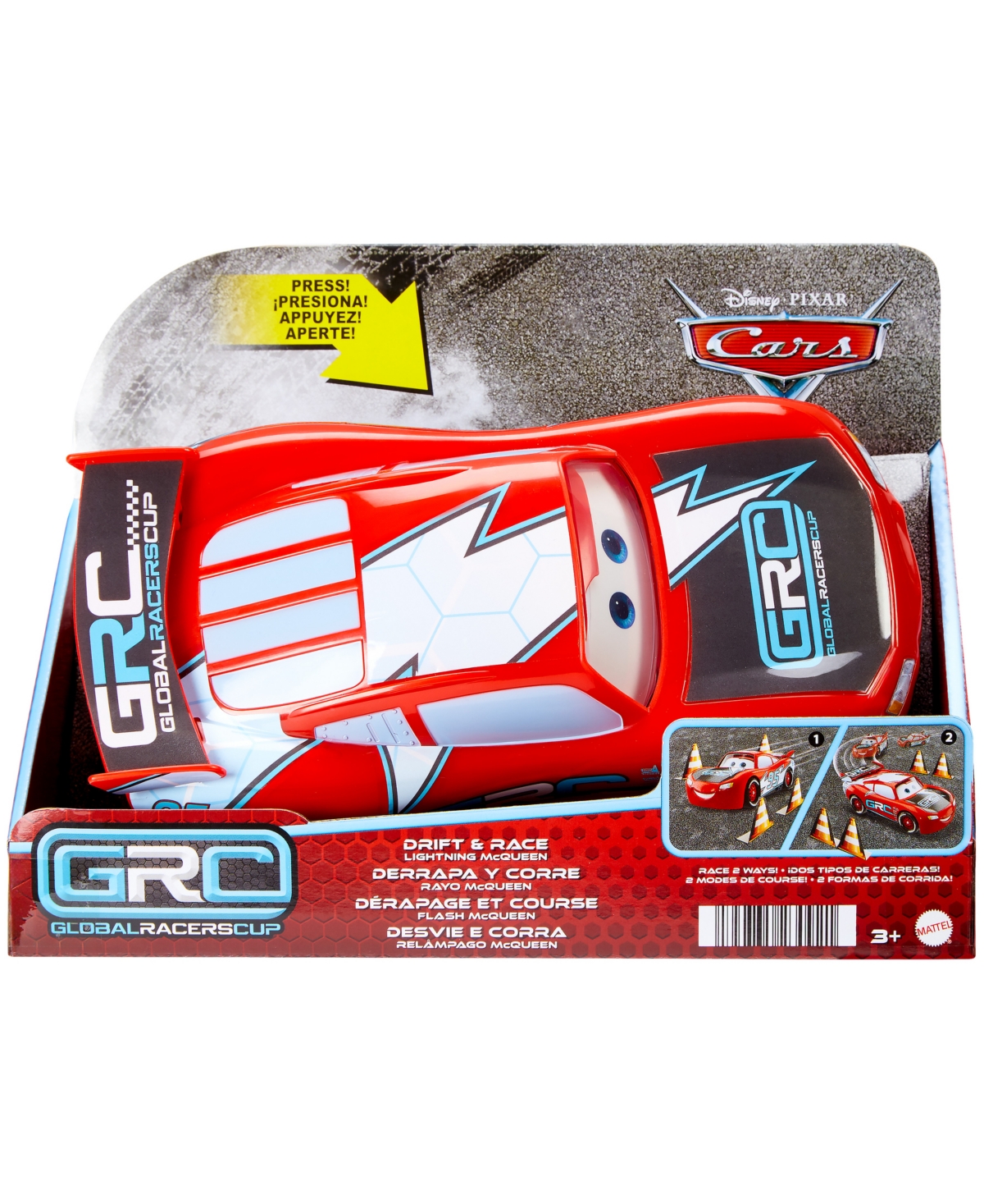 Cars Disney and Pixar Cars Global Racers Cup Drift and Race Lightning McQueen Toy Vehicle