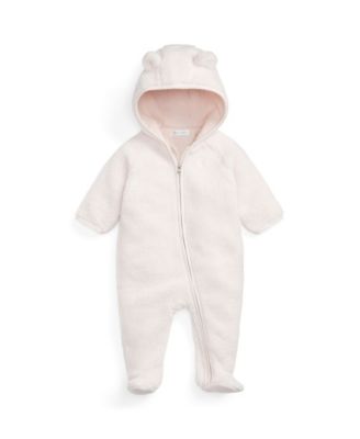 Polo Ralph Lauren - Baby Girls Bear Ear Bunting Long-Sleeve Coverall