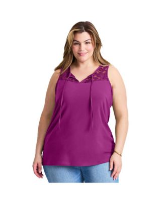 Women's Lace Yoke Detail Tank (Women's Top)