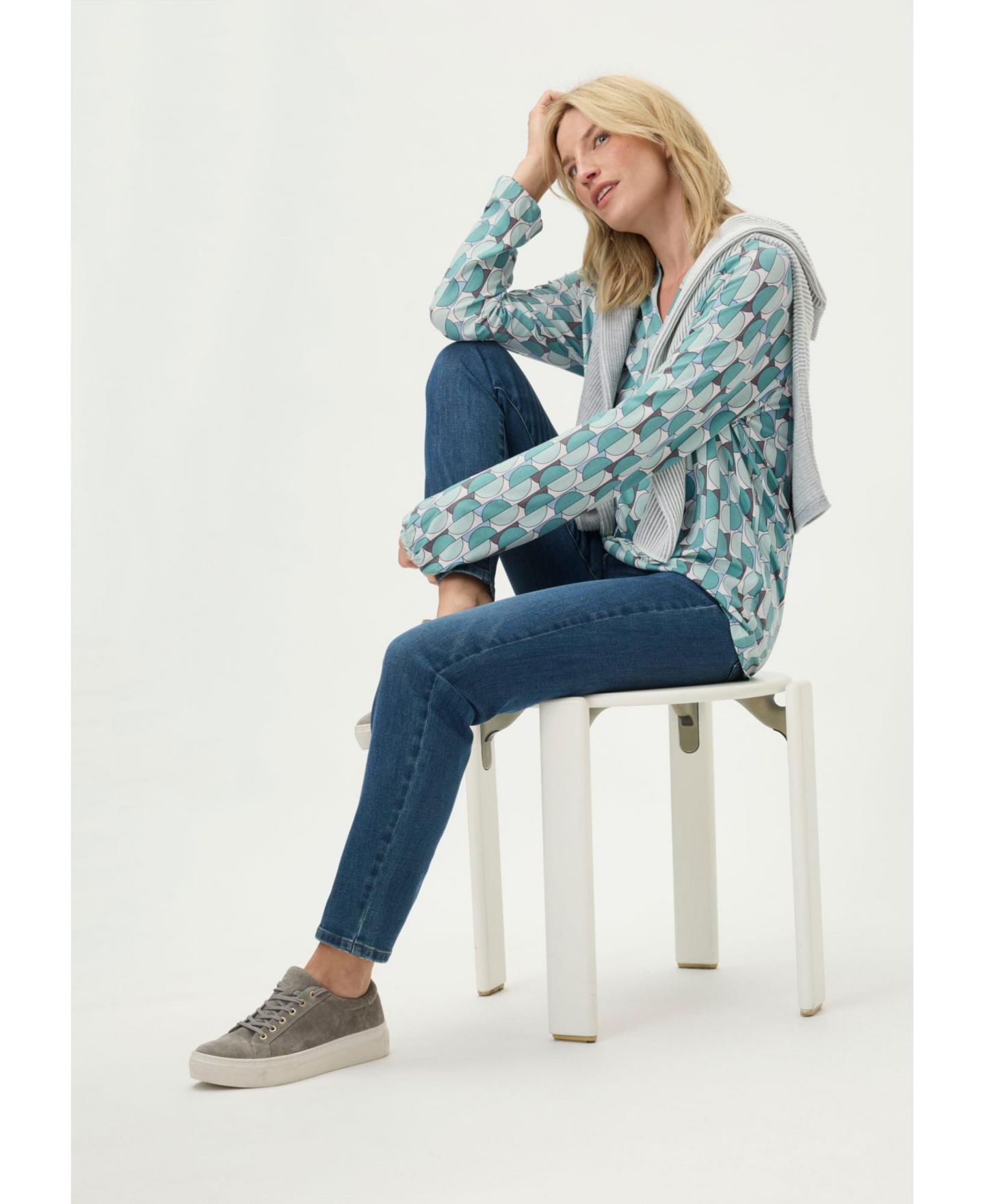 Женская футболка Olsen Tops & Tees Geo Tunic, цвет: Тёмный мятный — фото 2