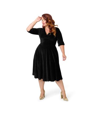 Plus Size Half Sleeve Surplice Delores Swing Dress