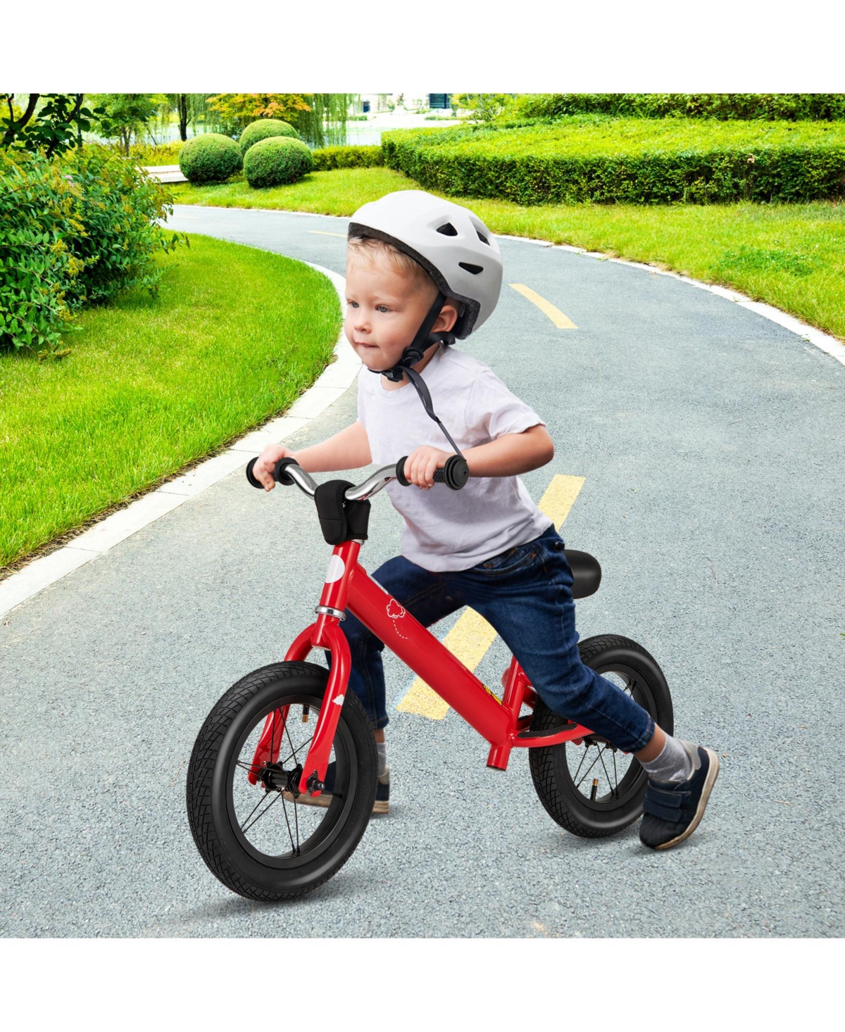 Sugift 12 Inch Toddler Balance Bike with Height Adjustable Handlebar and Seat