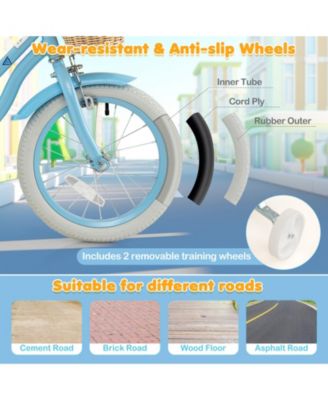 16-Inch Kids Bike with Training Wheels and Adjustable Handlebar Seat