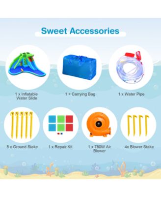 Inflatable Crocodile Style Water Slide Upgraded Kids Bounce Castle with 780W Blower