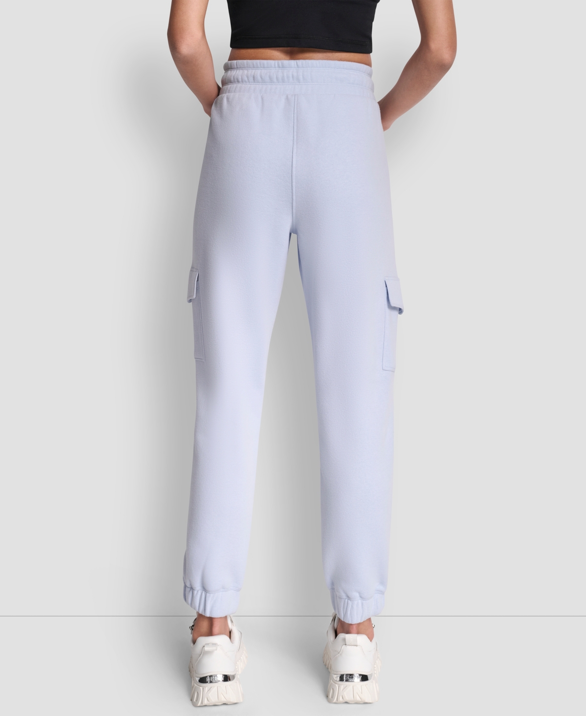 Dkny Sport Women's Studded-logo Cargo Joggers In Blue
