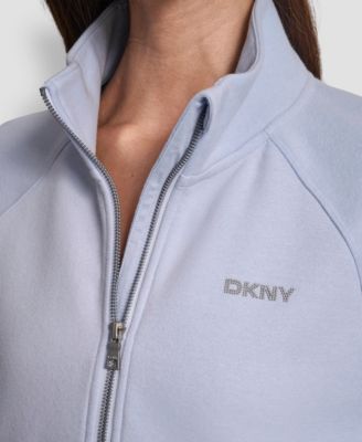 DKNY Women's Studded-Logo Half-Zip Sweatshirt