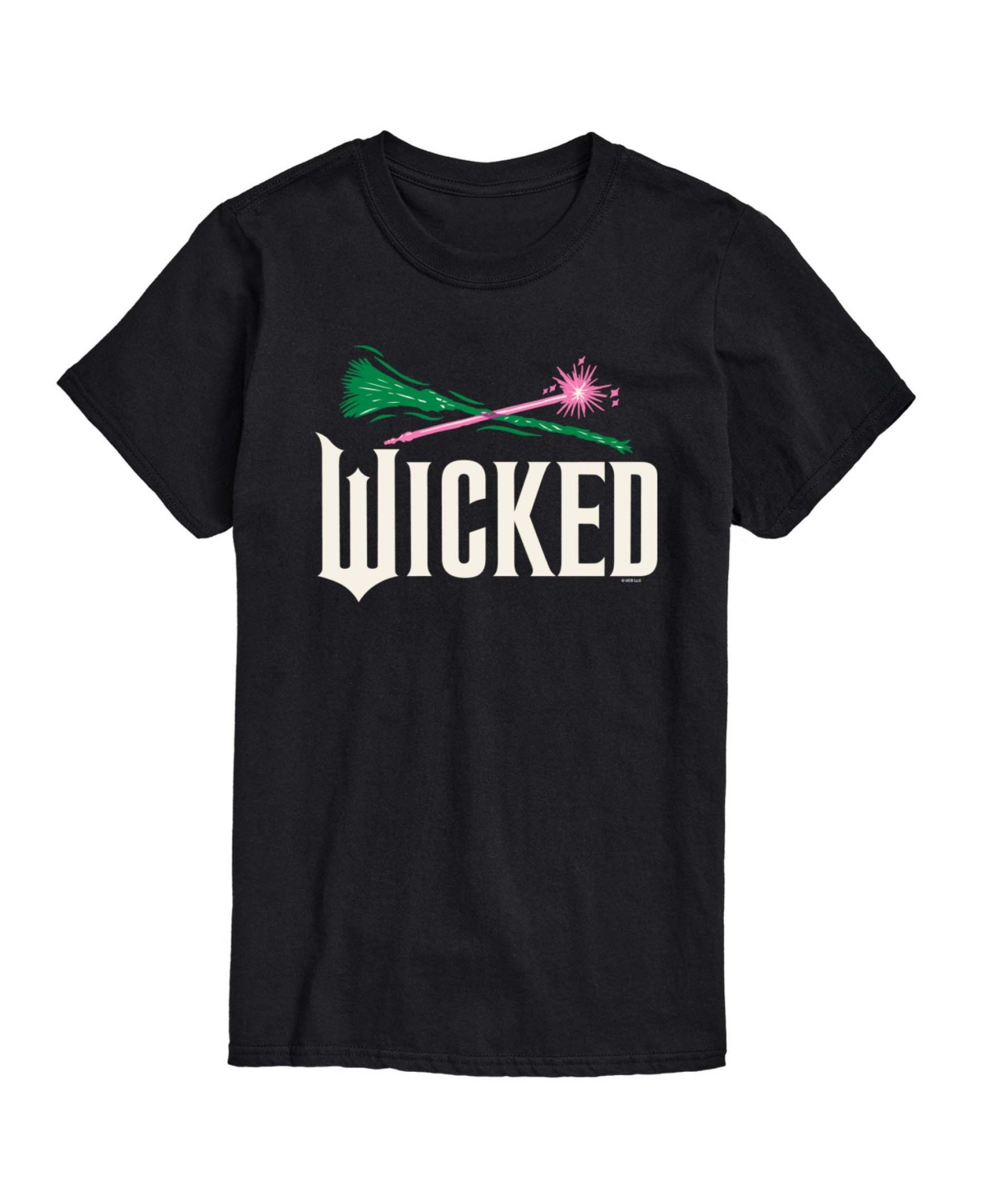 Airwaves Men's Wicked Part 2 Broom and Wand Logo Graphic Printed Short-Sleeve T-Shirt