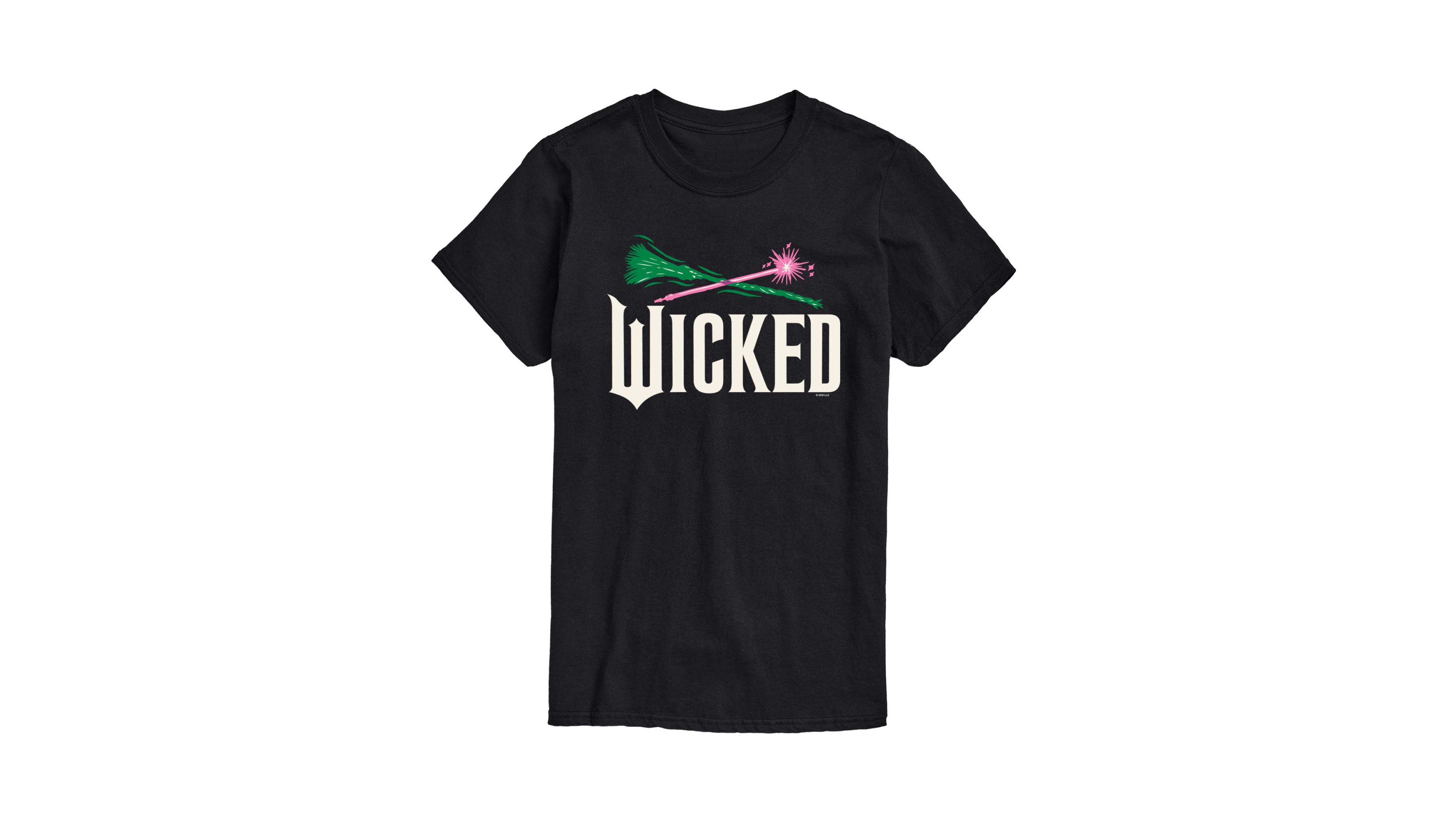 Airwaves Men's Wicked Part 2 Broom and Wand Logo Graphic Printed Short-Sleeve T-Shirt