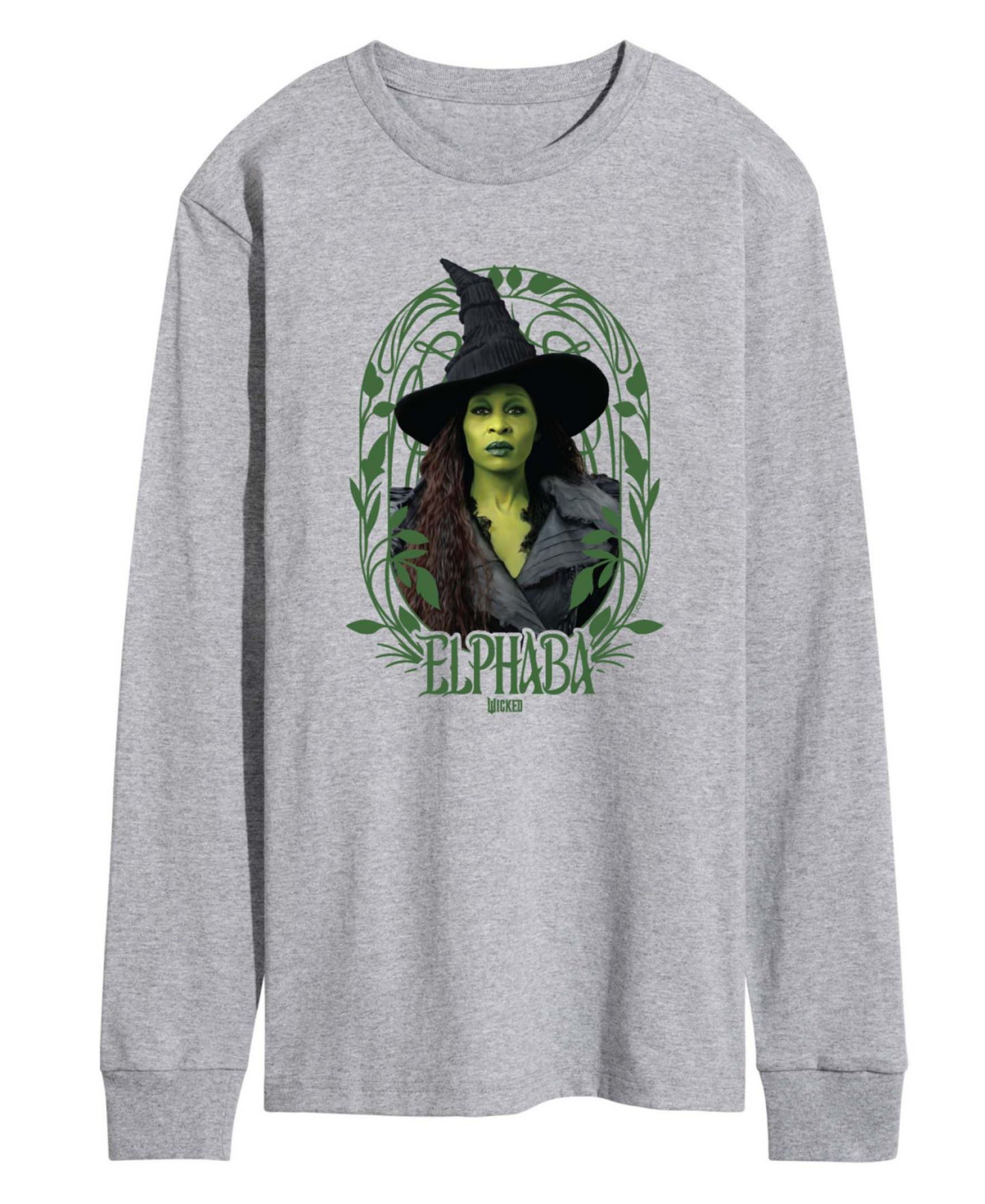 Мужская футболка AIRWAVES Wicked Part 2 Art Noveau Frame Elphaba Graphic Printed Long-Sleeve, цвет: Серый — фото 1