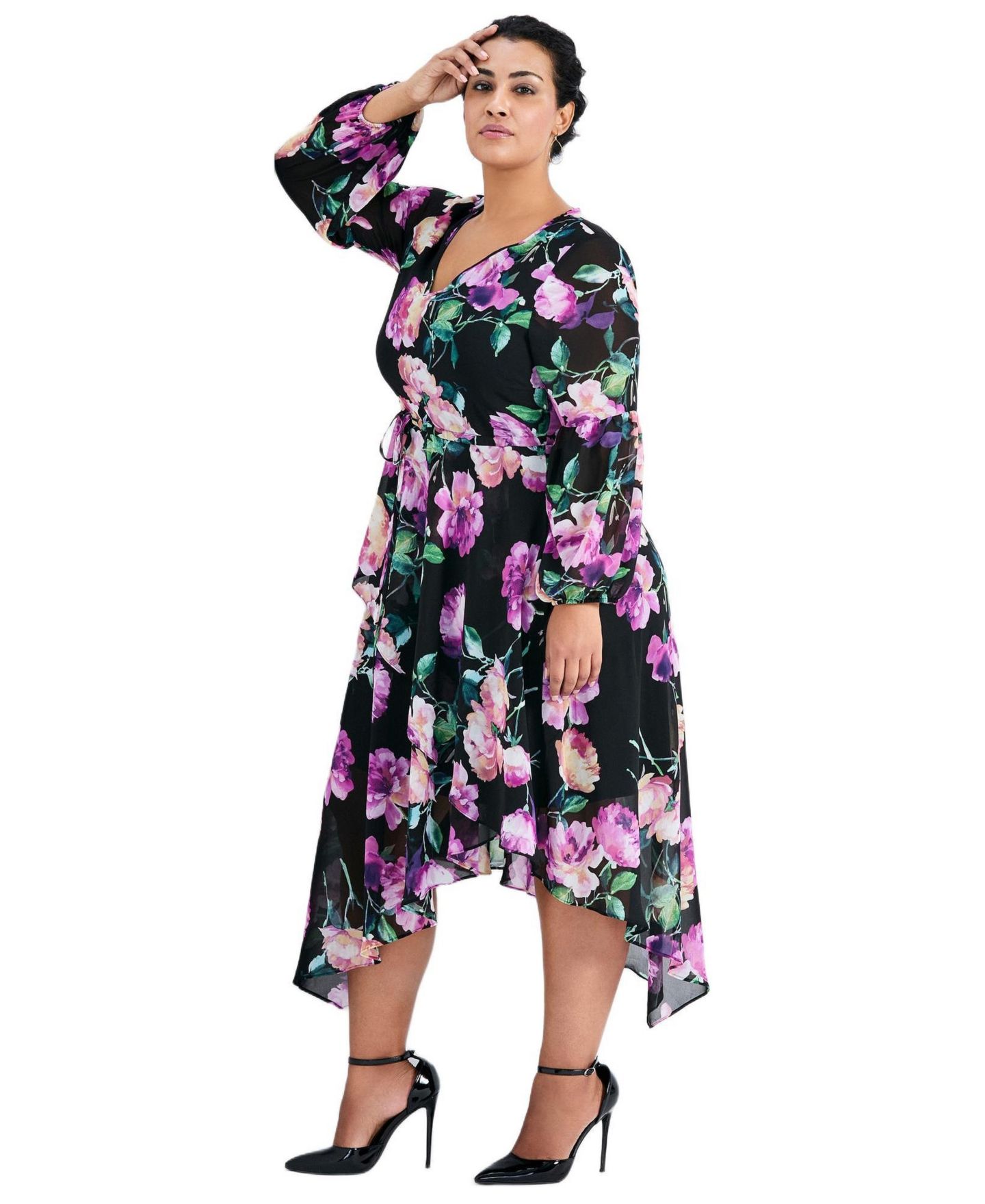 Женское платье Avenue Plus Size Endless Love Chiffon, цвет: Чёрный — фото 3