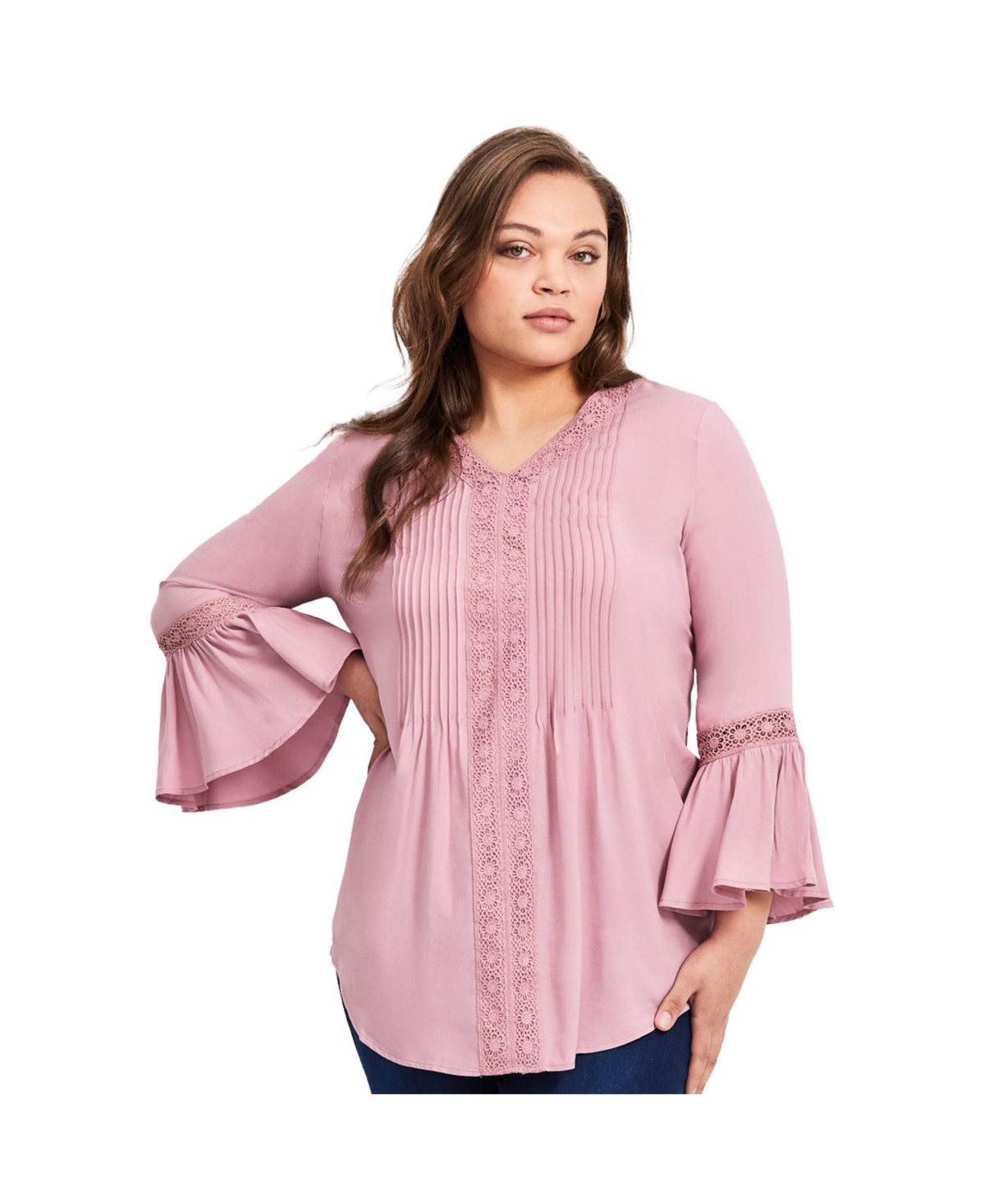 Avenue Women's Lace Trim Tunic