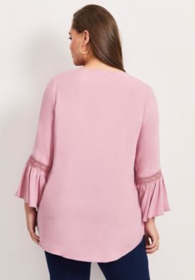 Women's Plus Size Lace Trim Tunic