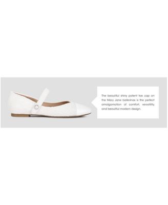 Womens Albi Patent Toe Cap Tweed Mary Janes