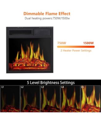 47" Electric Fireplace Mantel Freestanding, Triangular Corner Fireplace with Remote Control (Walnut)