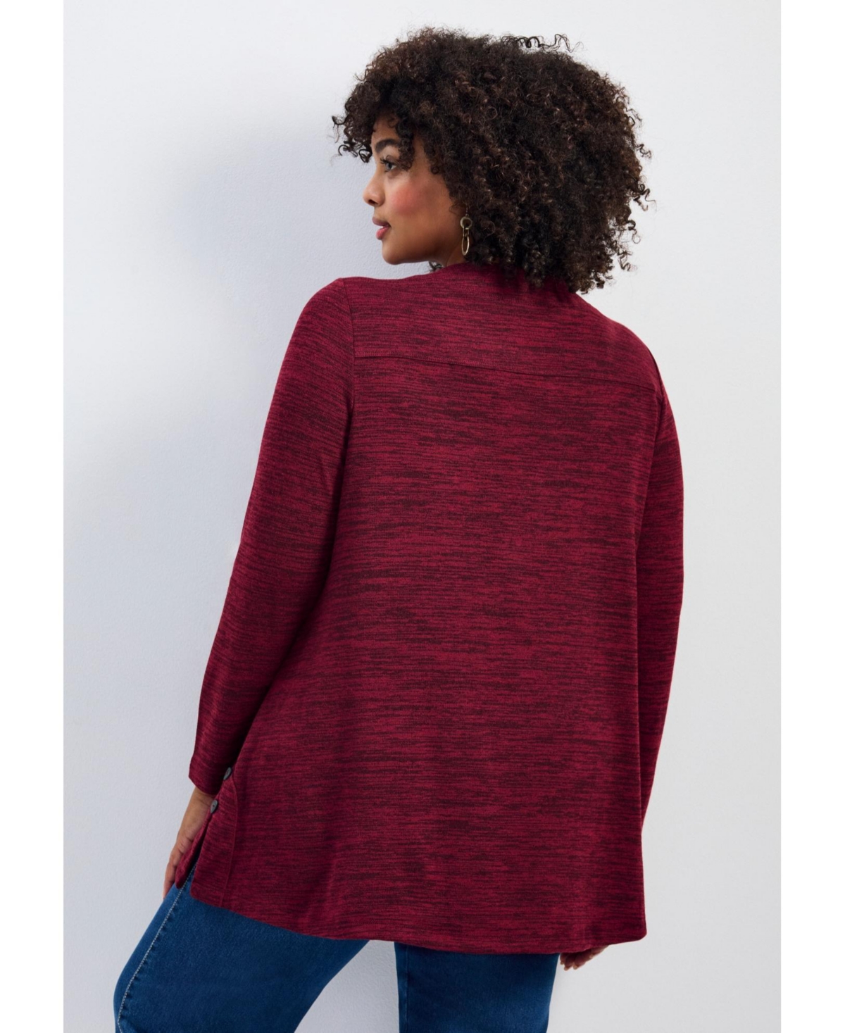 Avenue Women's Ruby Button Detail Hacci Top