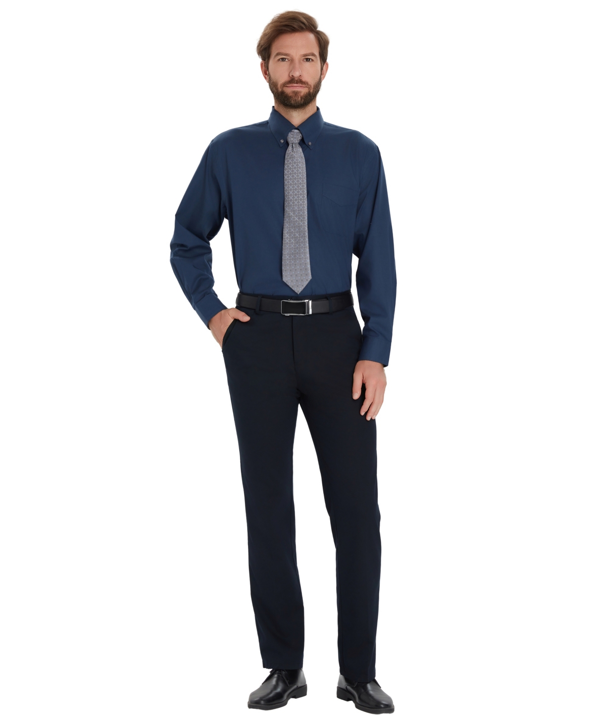 Club Room Men's Pinpoint Button Front Solid Dress Shirt, Macy's Exclusive