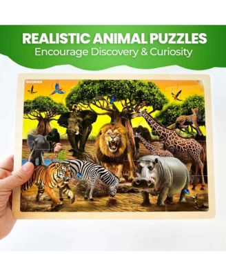 4 x 48 Wooden Toddler Realistic Montessori Puzzles Ages 3-5