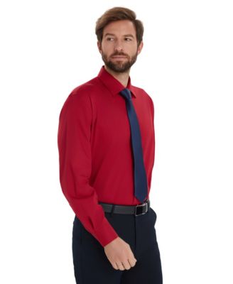 Men's Solid Regular-Fit Dress Shirt