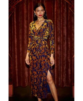 Women's Dresses Velour Stretch Midi Dress