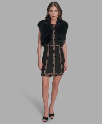 BCBG - Women's Sleeveless Cropped Shrug Jacket