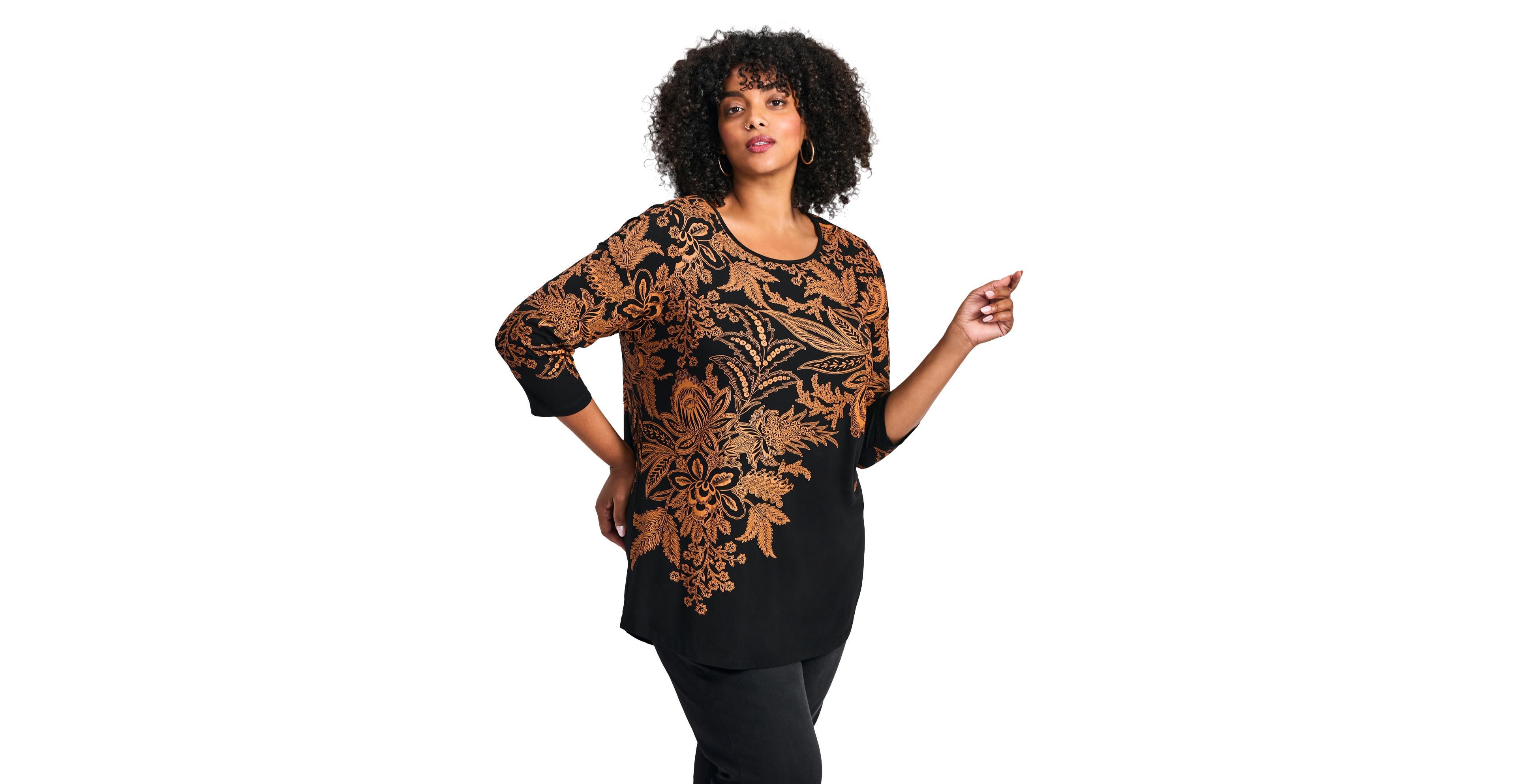 Avenue Plus Millie Women's 3/4 Sleeve Top