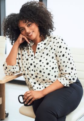 Plus Size Pintuck Popover Women's Top