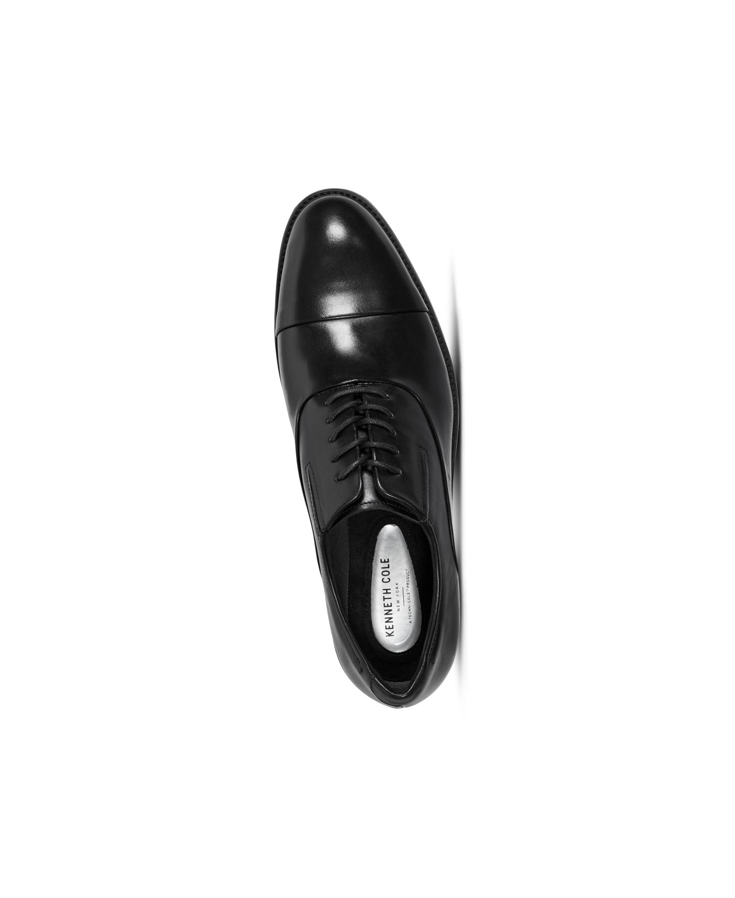 Мужские туфли Kenneth Cole New York Tully Leather Cap Toe Oxford, цвет: Чёрный — фото 4