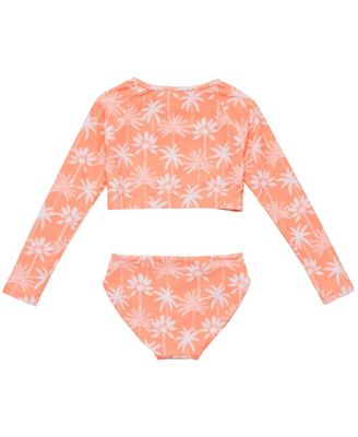 Big Girls Cali Palms Recycled Crop LS Rash Set