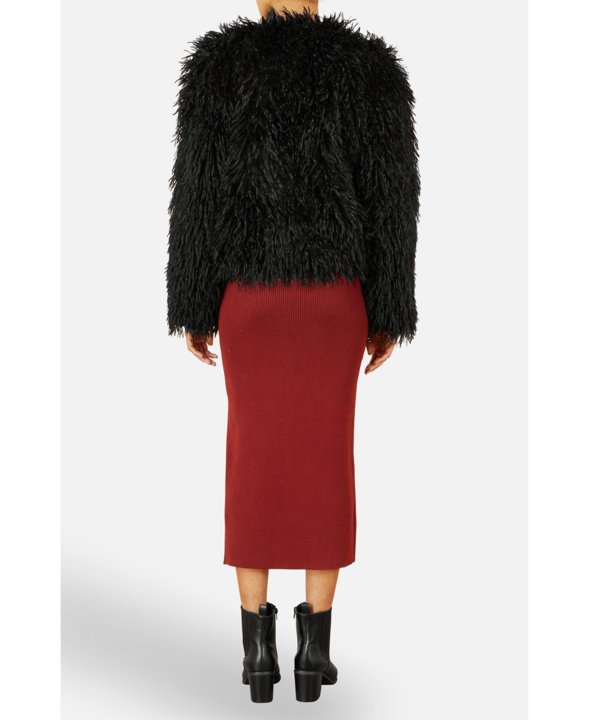 Yumi Women's Luxe Fluffy Faux Fur Coat