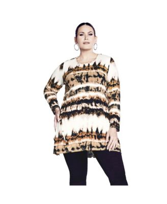 Women's Plus Size Leisure Button Tunic