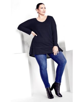 Women's Waffle Ruffle Tunic