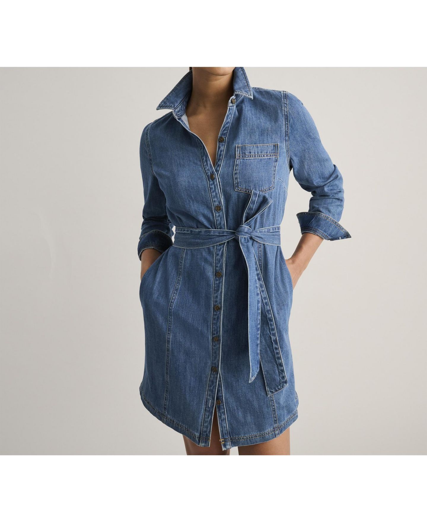 Женское платье UNTUCKit Denim Lea Shirtdress, цвет: Синий — фото 3