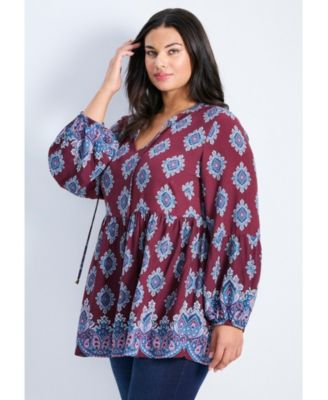 Women's Plus Size Mara Blouson Sleeve Tunic
