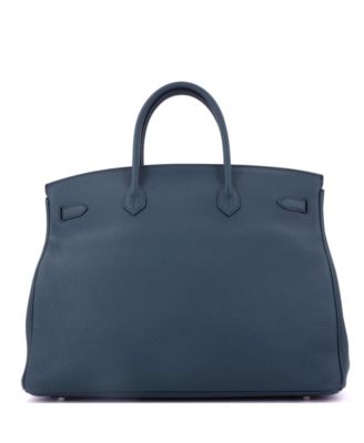 Birkin 40 Handbag Blue Togo with Palladium Hardware