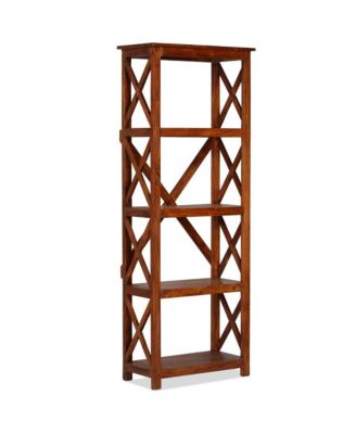 Bookshelf Honey-toned Brown Solid Acacia Wood