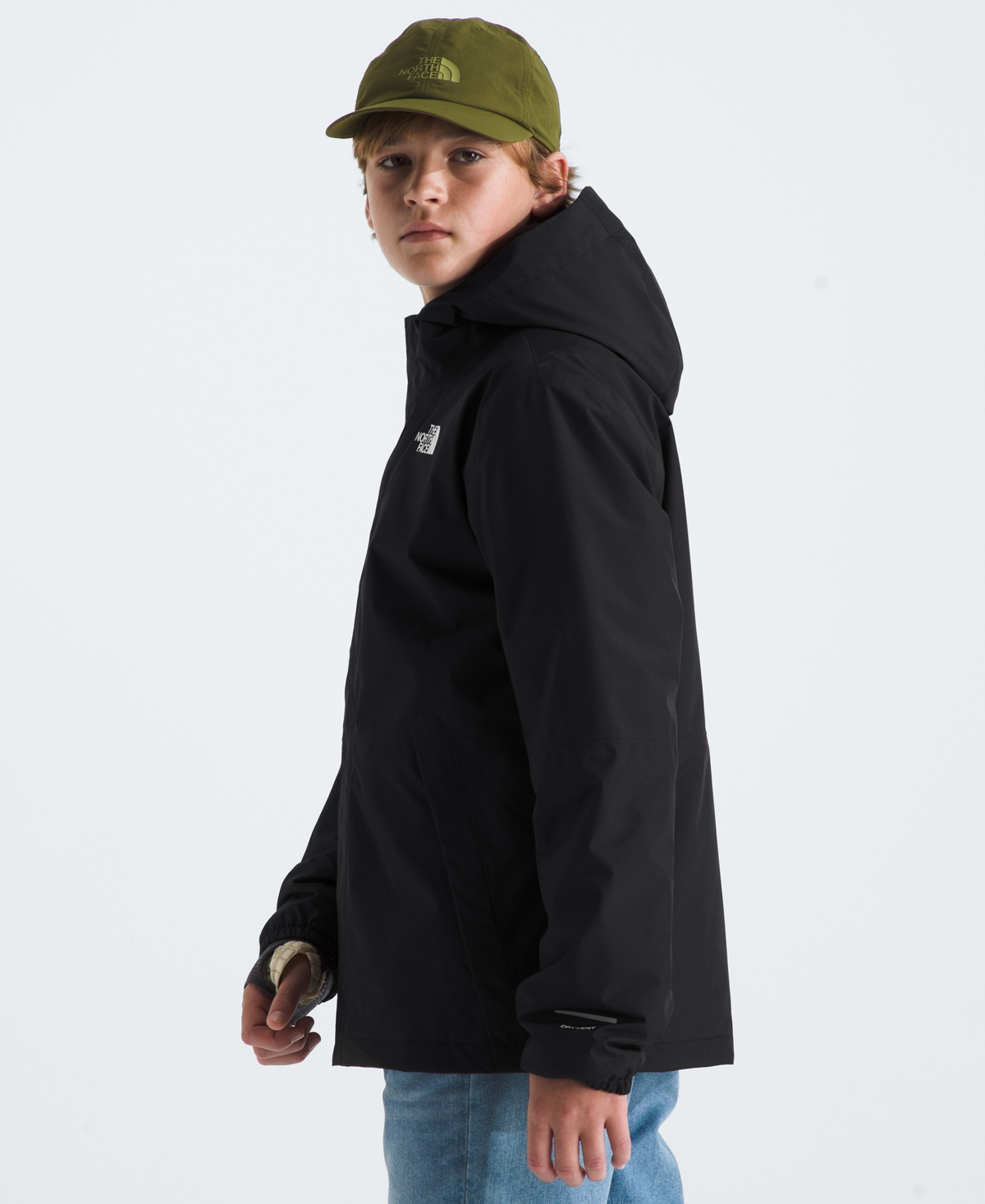 The North Face Boys 6-16 Warm Antora Rain Zipper Jacket In Black
