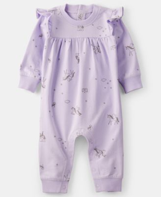 Carter's - Baby Girls Unicorn Print Long-Sleeve Jumpsuit