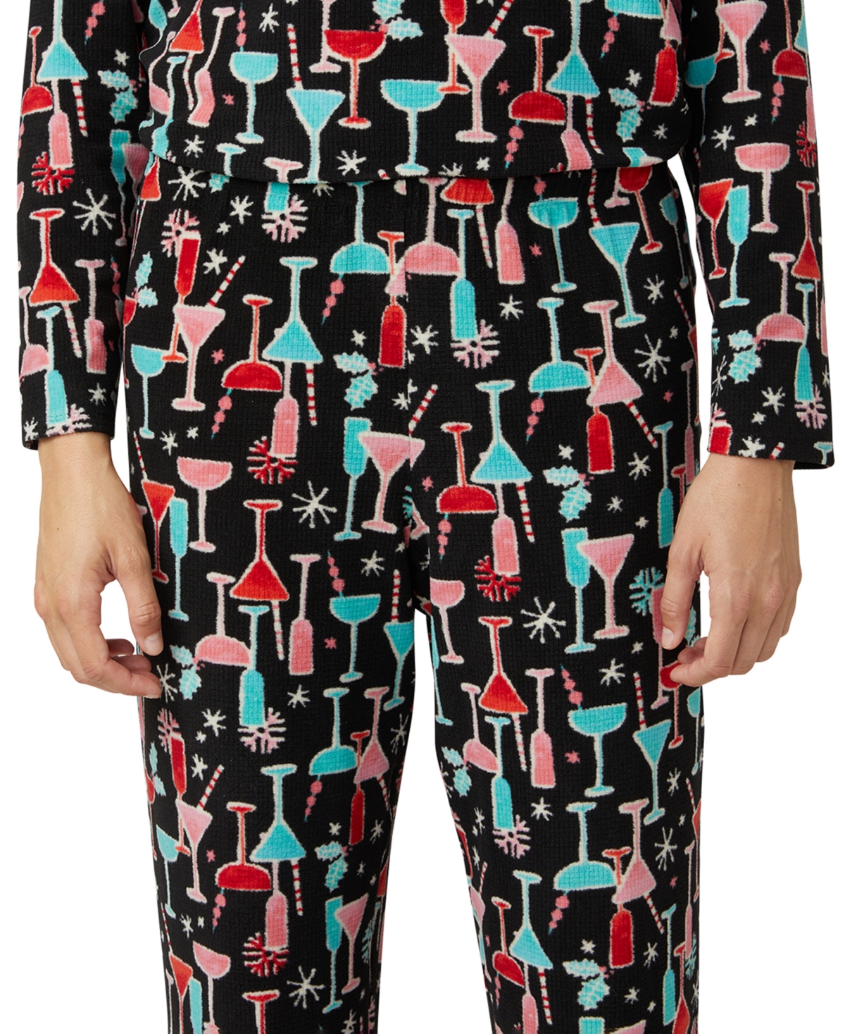 Hue Women's Waffle Fleece Pajama Set In Multi