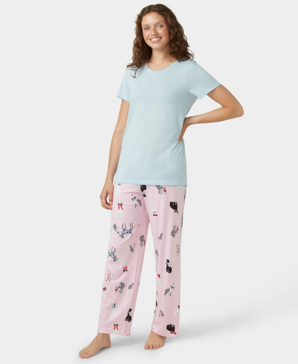 Hue Women's Solid Short-Sleeve Scoop-Neck Pajama T-Shirt