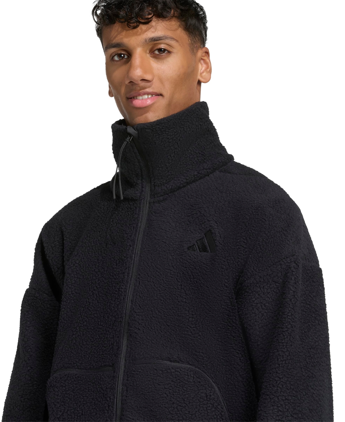 adidas Men's City Tech High-Pile Fleece Full-Zip Sportswear Track Jacket