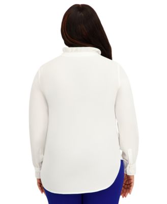 Women's V-Neck Long-Sleeve Top, Regular and Plus Size
