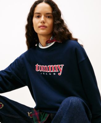Women's Boxy Tommy Applique Crewneck Sweatshirt