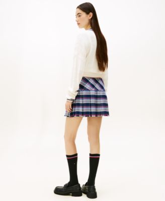Women's Plaid Structured Pleated Mini Skirt