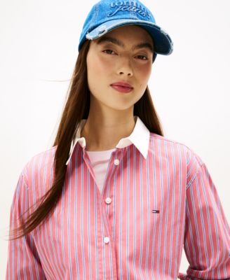 Women's Cropped Relaxed Stripe Shirt