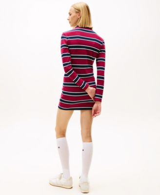 Women's Striped Mini Polo Dress