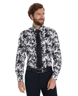Men's Leo Botanical Printed Long-Sleeve Dress Shirt, Macy's Exclusive