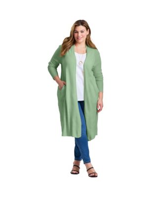 Women's Plus Size Raglan Sleeve Duster Cardigan