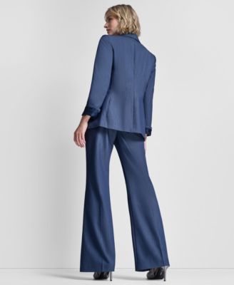 Dkny Women's Double Breasted Notch Collar Jacket In Blue